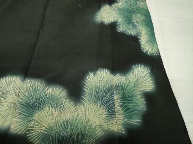 平和屋着物●豪華黒留袖 手描き 鳳凰エ霞松文 金銀彩 正絹 逸品 AABH8824ck