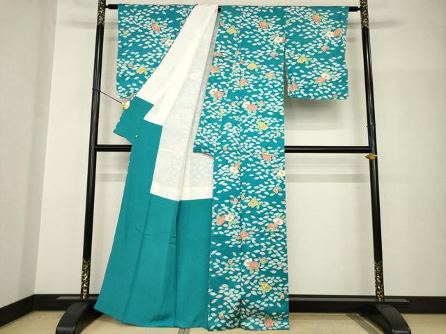 平和屋着物●創業460年・千總 小紋 椿 金彩 正絹 逸品 未使用 AABH8829ck