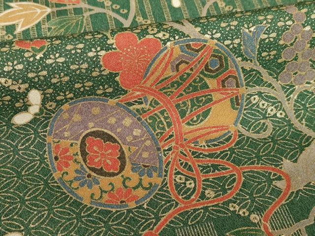 平和屋着物●訪問着 吉祥花鼓文 暈し染め 正絹 逸品 AABH8839ck