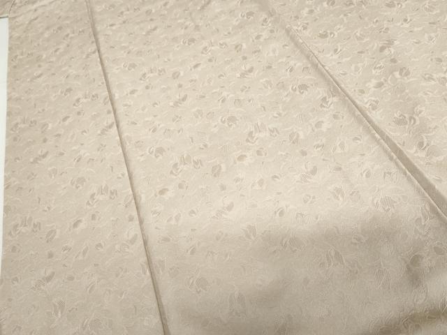 平和屋着物●上質な色無地 草花地紋 灰桜色 正絹 逸品 AABH8847cs