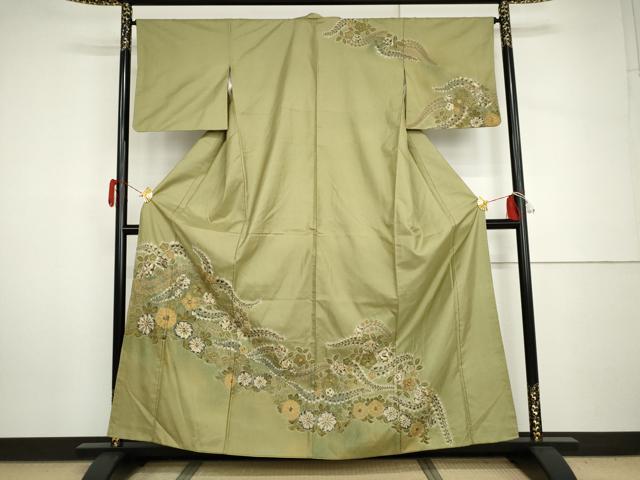 平和屋着物●白山紬 訪問着 辻が花 絞り 正絹 逸品 AABH8850cs