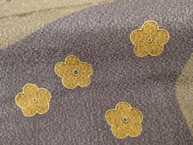 平和屋着物●上質な小紋 流水花文 金彩 正絹 逸品 AABH8853cs