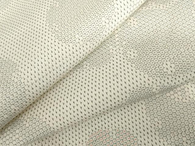 平和屋着物●本塩沢 110亀甲 雪輪重ね文 正絹 逸品 AABH8857cs