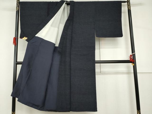 平和屋着物●男性 結城ちぢみ 杢 正絹 逸品 AABH8866cs