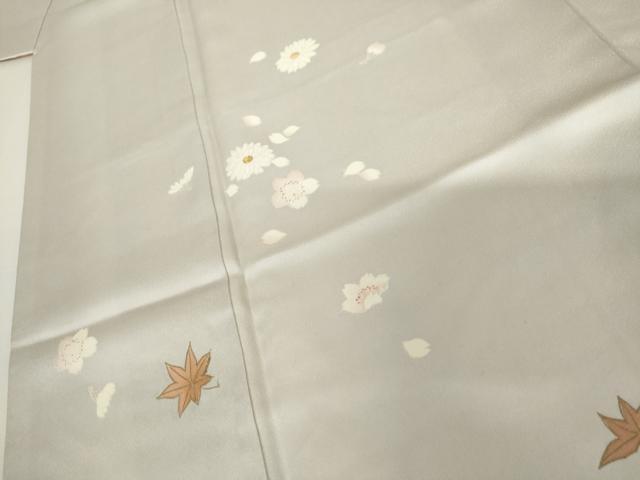 平和屋着物●訪問着 友禅 駒刺繍 舞桜文 暈し染め 金彩 三越扱い 正絹 逸品 AABH8868cs
