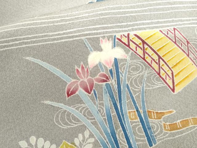 平和屋着物●訪問着 友禅 作家物 御所解文様 松竹梅風景文 たとう紙付き 正絹 逸品 AABH8872cs