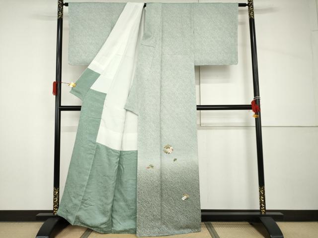 平和屋着物●訪問着 総絞り 松竹梅丸文 暈し染め 金糸 正絹 逸品 AABH8876cs