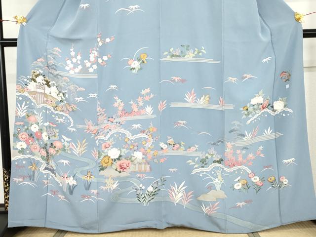 平和屋着物●訪問着 友禅 松竹梅風景文 正絹 逸品 AABH8879cs
