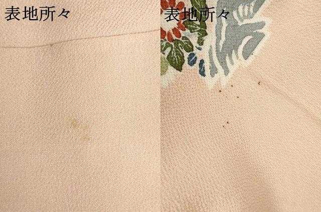 平和屋着物●訪問着 友禅 風景松竹梅文 暈し染め 鬼しぼ縮緬 正絹 逸品 AABH8882cs