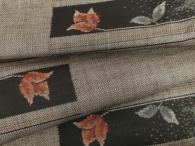 平和屋着物●本場大島紬 泥染め カタス9マルキ 横段花文 正絹 逸品 AABH8892cs