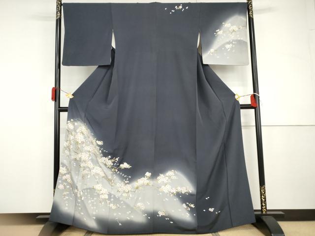 平和屋着物●総刺繍 訪問着 枝桜 暈し染め 金糸 三越扱い 正絹 逸品 AABH8904cs