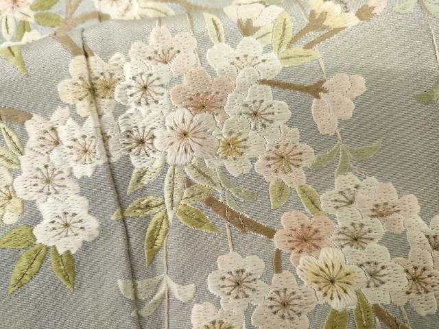 平和屋着物●総刺繍 訪問着 枝桜 暈し染め 金糸 三越扱い 正絹 逸品 AABH8904cs