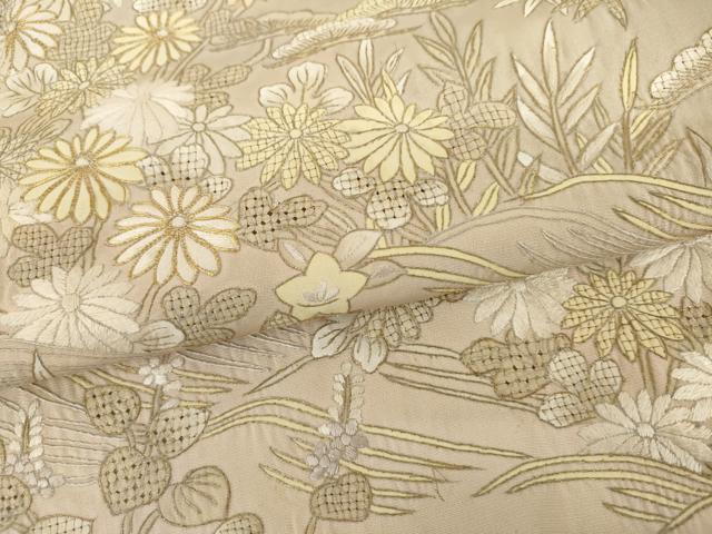 平和屋着物●総刺繍 訪問着 駒刺繍 中国三大刺繍 汕頭刺繍 スワトウ刺繍 立波花松文 暈し染め 金糸 正絹 逸品 AABH8906cs