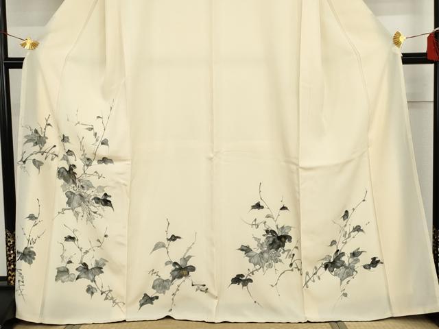 平和屋着物●訪問着 手描き 枝葉文 金彩 高島屋扱い 正絹 逸品 未使用 AABH8910cs