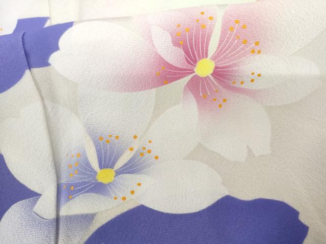 平和屋着物●豪華振袖 舞桜文 暈し染め 正絹 逸品 AABH8911cs