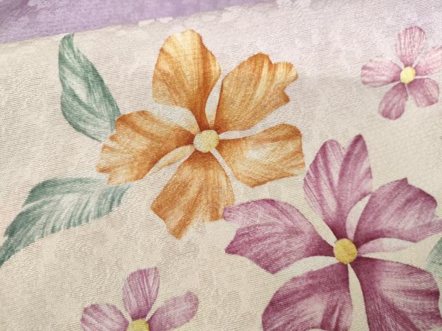 平和屋着物●豪華振袖 草花文 暈し染め 正絹 逸品 AABH8912cs