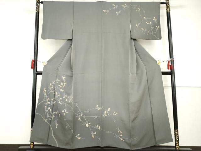 平和屋着物●訪問着 ろうけつ染 枝花文 暈し染め 正絹 逸品 AABH8945cs