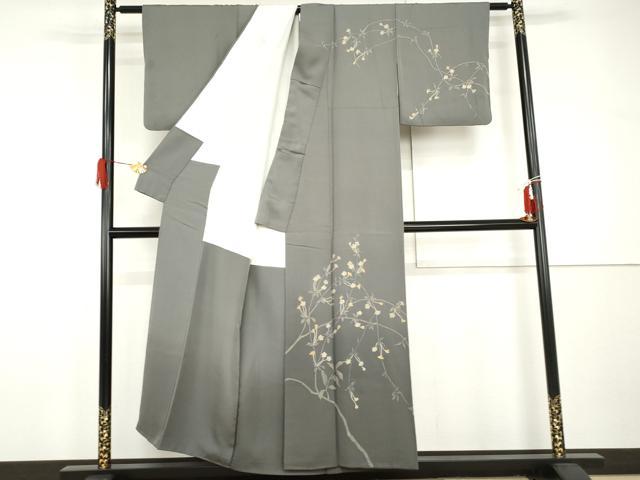 平和屋着物●訪問着 ろうけつ染 枝花文 暈し染め 正絹 逸品 AABH8945cs