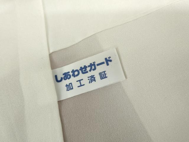平和屋着物●京都の名門ブランド 銀花仙 色無地 変わり横段地紋 素色 正絹 逸品 AABH8947cs