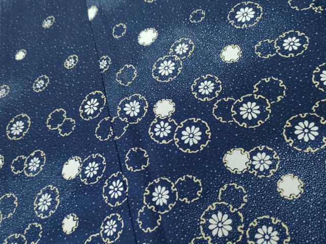 平和屋着物●訪問着 藍 雪輪花文 金彩 正絹 逸品 AABH8948cs