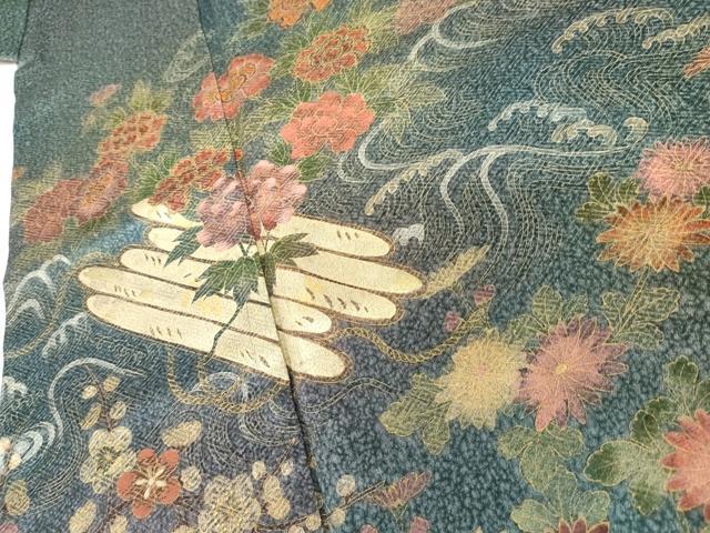 平和屋着物●訪問着 天日ぼかし 花筏文 暈し染め 金彩 正絹 逸品 AABH8957cs