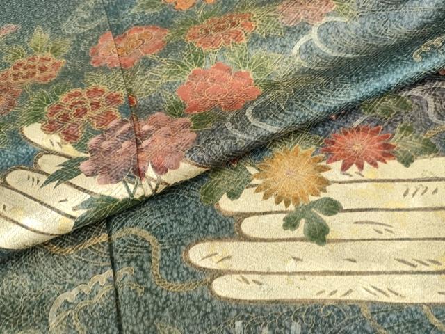 平和屋着物●訪問着 天日ぼかし 花筏文 暈し染め 金彩 正絹 逸品 AABH8957cs