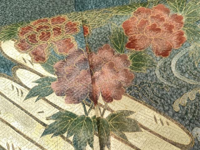 平和屋着物●訪問着 天日ぼかし 花筏文 暈し染め 金彩 正絹 逸品 AABH8957cs
