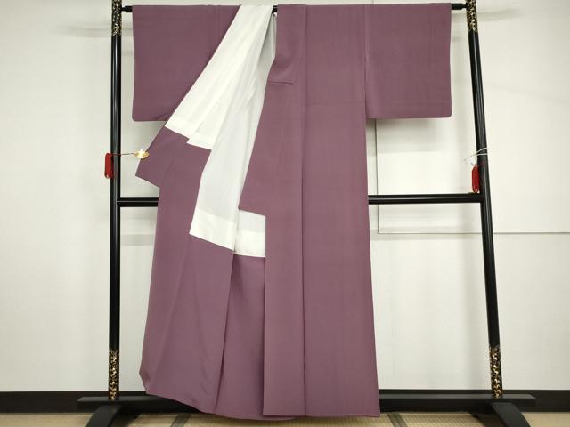 平和屋着物●上質な色無地 京紫色 正絹 逸品 AABH8960cs