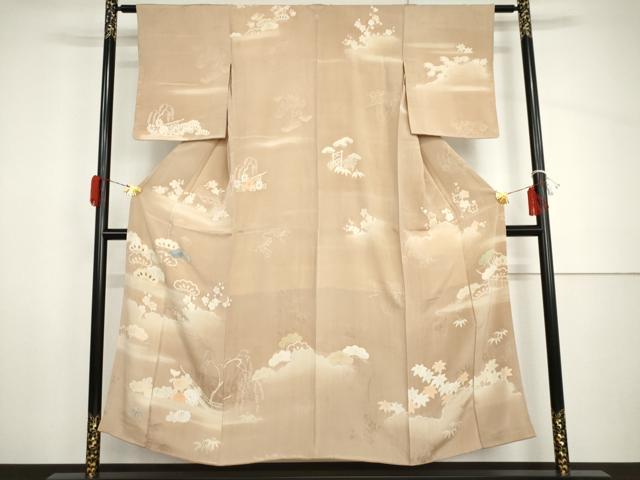 平和屋着物●アンティーク 大正ロマン 訪問着 松竹梅文 正絹 逸品 AABH8981cs