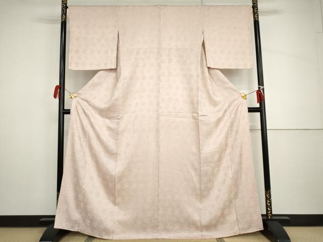 平和屋着物●名門 藤娘きぬたや・杢目絞り 小紋 正絹 逸品 AABH8987cs