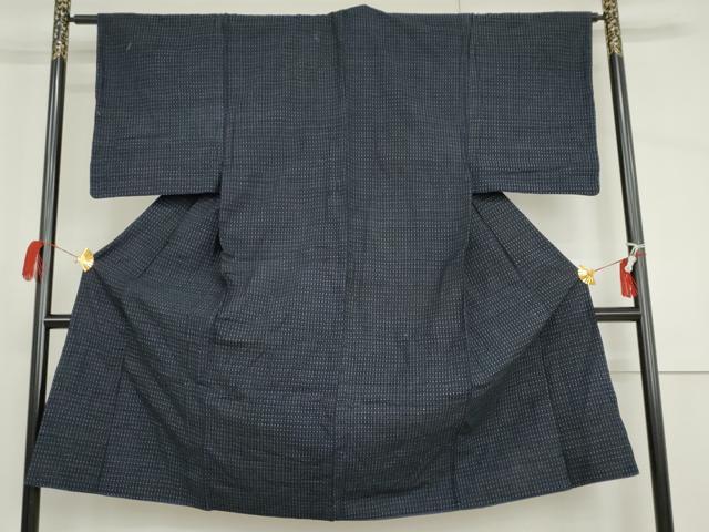 平和屋着物●男性 久留米絣 横段文 綿 逸品 AABH8989cs