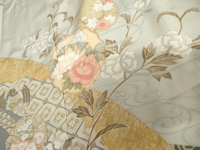 平和屋着物●色留訪問着 友禅 雪輪花唐草文 金彩 正絹 逸品 AABH8990cs