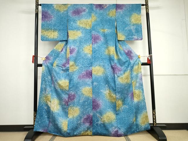 平和屋着物●訪問着 舞蝶文 暈し染め 金彩 正絹 逸品 AABH8996cs