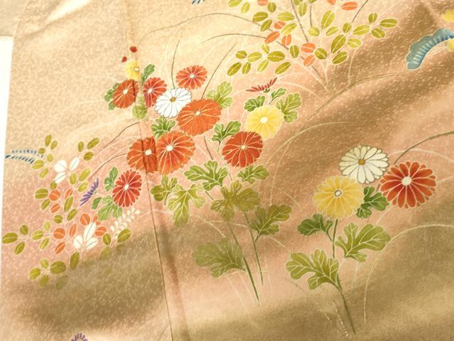平和屋着物●豪華色留袖 駒刺繍 草花文 暈し染め 正絹 逸品 AABH8999cs