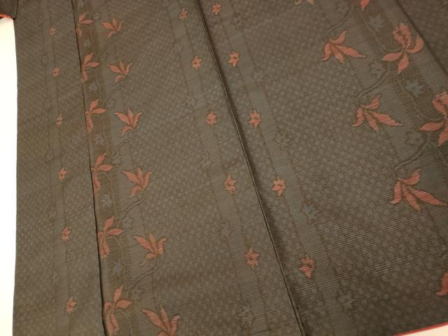 平和屋着物■本場大島紬 枝花間道 正絹 逸品 AABH9003fw