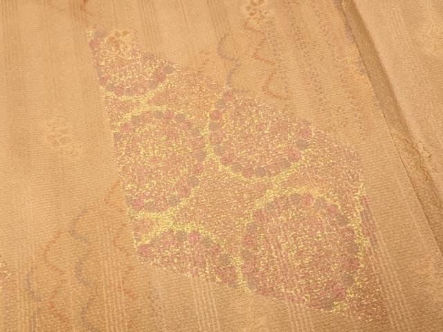平和屋着物■小紋 切り嵌め草花丸文 洗える着物 AABH9008fw