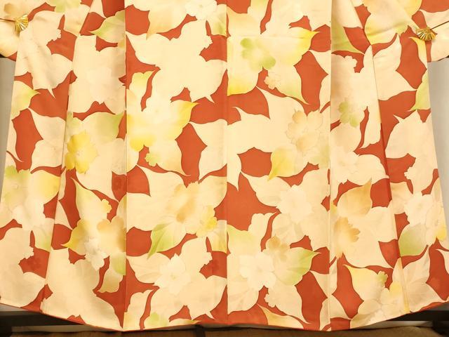 平和屋着物■豪華振袖 地紋起こし 草花文 金彩 正絹 逸品 AABH9018fw