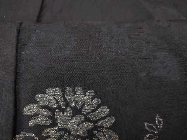 平和屋着物■上質な紬 寿光織 草花文 銀糸 正絹 逸品 AABH9032fw