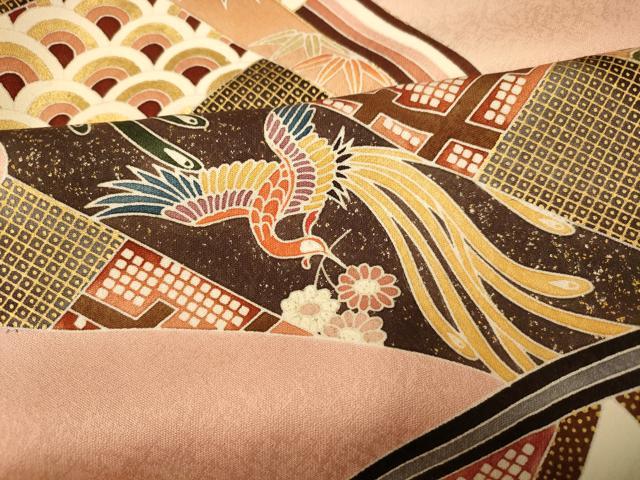 平和屋着物■色留訪問着 作家物 龍谷 籬鳳凰文様 暈し染め 金彩 正絹 逸品 AABH9036fw