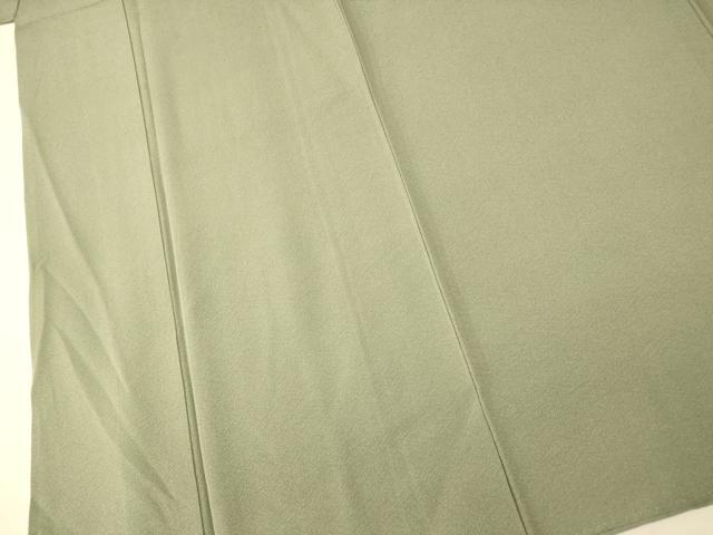 平和屋着物■上質な色無地 作家物 山葵色 正絹 逸品 AABH9049fw