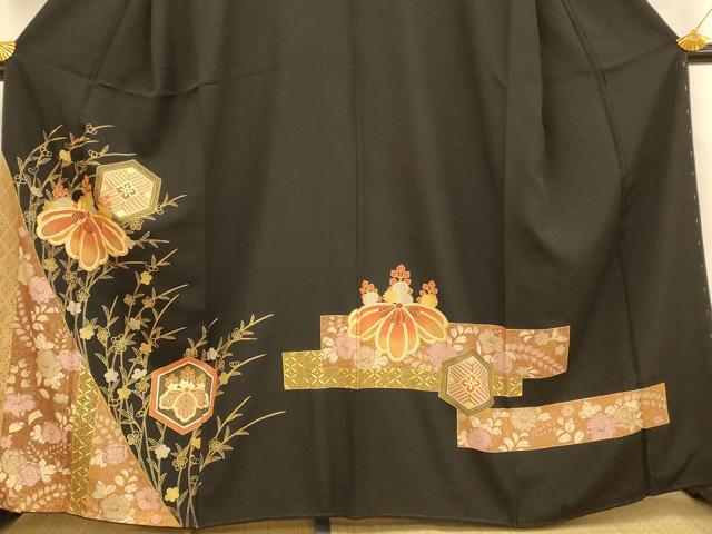 平和屋着物■豪華黒留袖 駒刺繍 辻が花 金彩 正絹 逸品 AABH9103fw