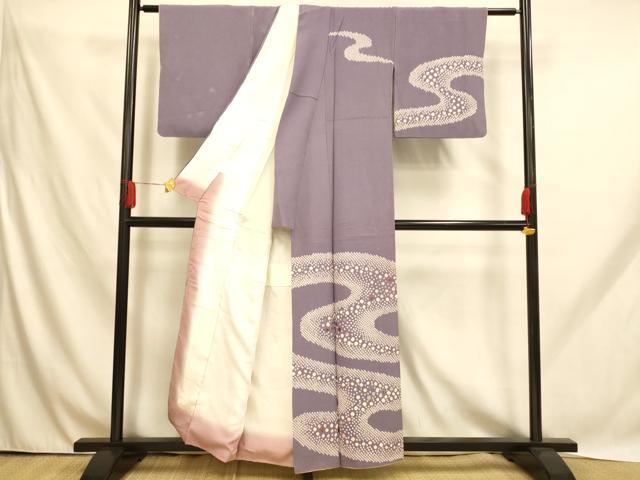 平和屋着物■訪問着 絞り 刺繍 流水大小あられ 正絹 逸品 AABH9110fw