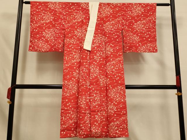 平和屋着物■長襦袢 無双仕立て 草花文 正絹 逸品 未使用 AABH9113fw