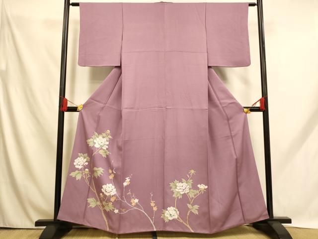 平和屋着物■色留訪問着 枝花文 正絹 逸品 AABH9121fw