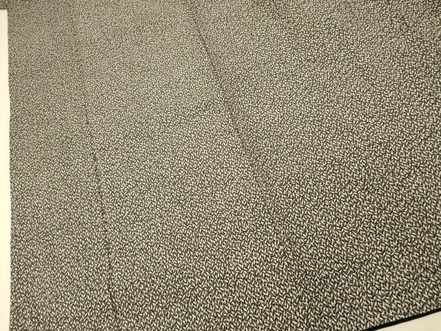 平和屋着物■上質な小紋 草葉文 黒地 正絹 逸品 AABH9122fw