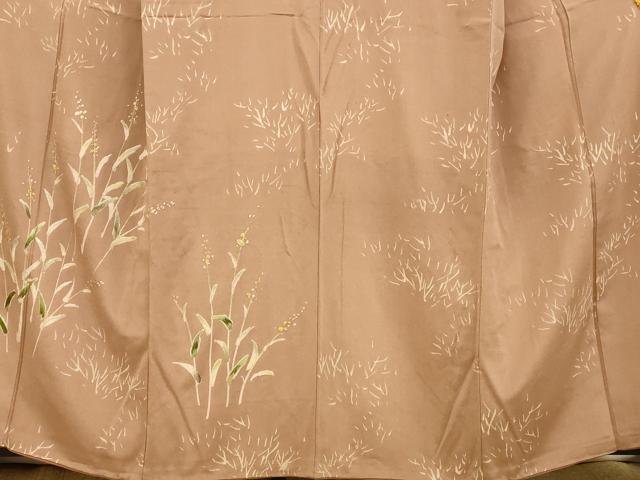 平和屋着物■訪問着 刺繍 草花文 金糸 正絹 逸品 AABH9132fw