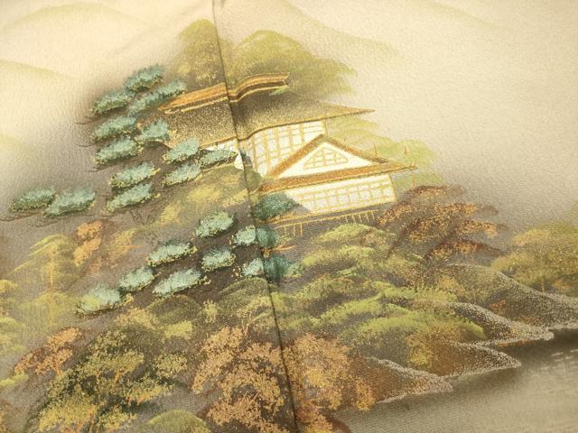 平和屋着物■豪華色留袖 手描き 風景文 暈し染め 金銀彩 正絹 逸品 AABH9144fw