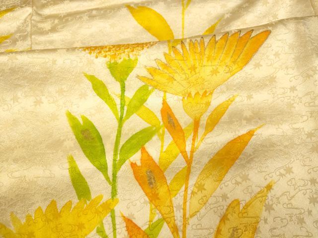 平和屋着物■訪問着 草花文 金彩 正絹 逸品 AABH9149fw