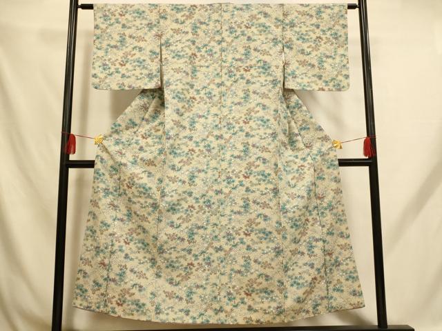 平和屋着物■小紋 枝花文 洗える着物 AABH9168fw