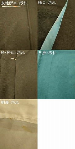 平和屋着物■上質な小紋 横段文 黒地 正絹 逸品 AABH9169fw